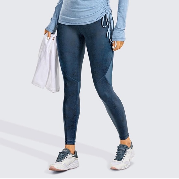 CRZ YOGA Pants - CRZ YOGA Women's Faux Leather Workout Leggings 25 Inches -XL/14